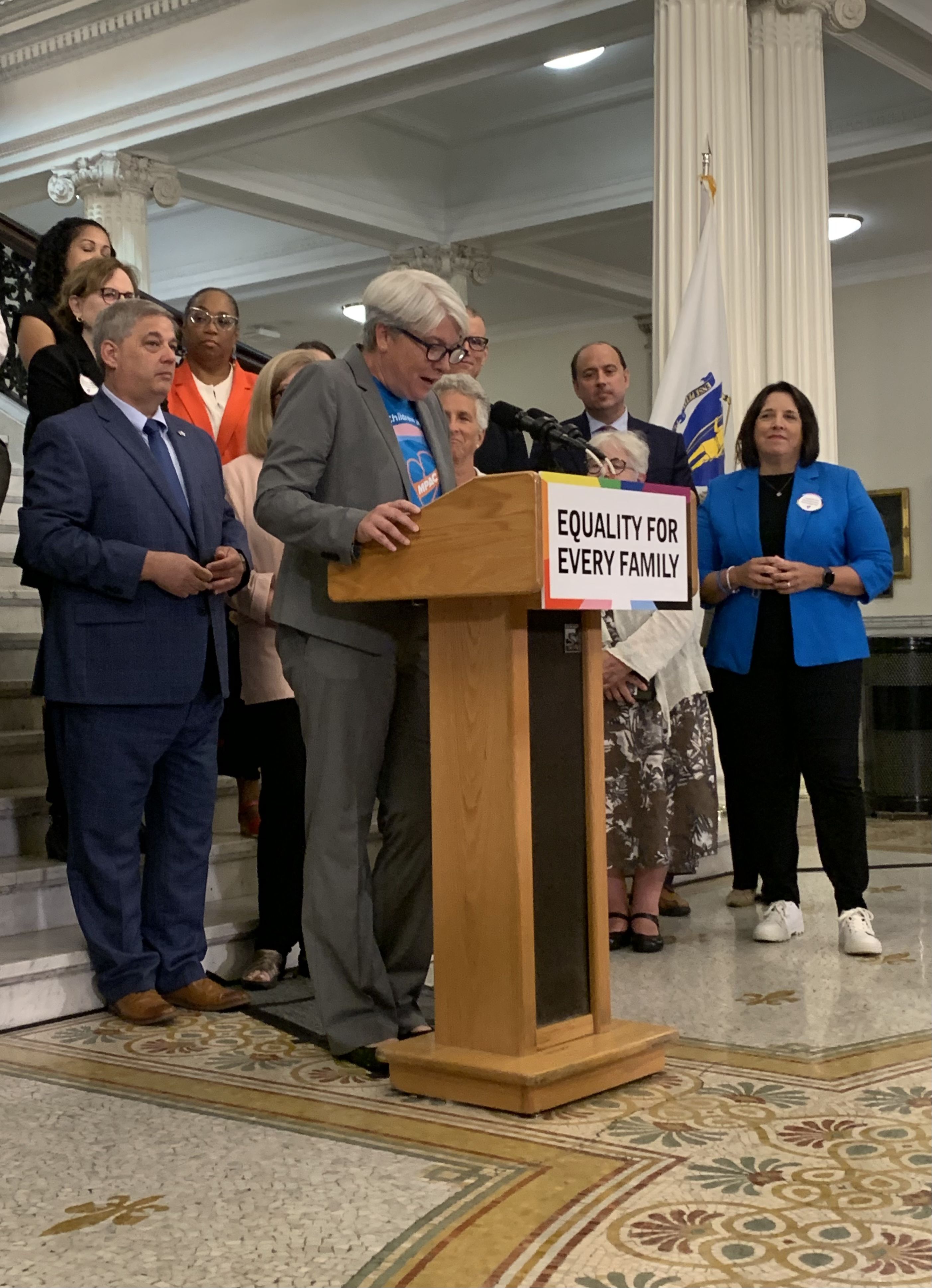 Polly speaking at the MPA signing on Aug. 12, 2024.